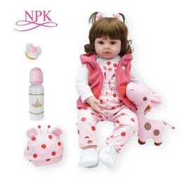 bebe doll reborn toddler 47cm soft silicone reborn baby dolls soft body lifelike menina Christmas surprice girl gifts doll Q0910