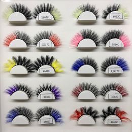 3D faux mink lashes Colour false eyelashes thick and exaggerated eyelash personality fake lashes beauty eye lash extension 20set