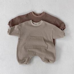 Newborn Clothing Overalls Autumn Winter Cotton Baby Rompers For Girls Infant Baby Jumpsuit Costume Baby Boys Clothes 210226
