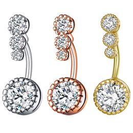 free navel rings UK - 316L Stainless Steel Diamond Belly Button Rings Allergy Free Zircon Navel Ring Sexy Women Body Jewelry