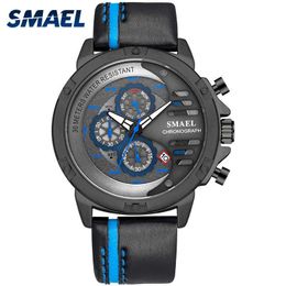 High Quality Modernist Style Fashion Wrist Watches Alloy Casesl-9060 Leather Strap Watch Quartz Business Wristwatch Reloj Hombre Q0524