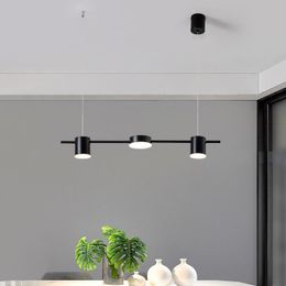 Pendant Lamps Modern Suspension Led Lamp Track Light Black For Living Dining Room Bar Counter Decorative Of Ceiling Home Art Deco 220v