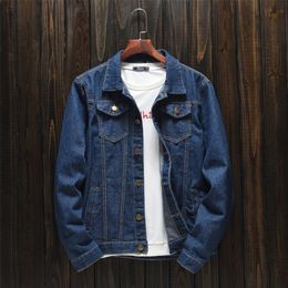 Men's Spring Autumn Models Large Size Denim Jacket Korean Version of The Slim Trend Simple Jacket Fashion Casual Top Jeans Coat 220212