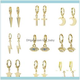 Jewelryfashion Golden Cross Round Earrings Retro Punk Lady Cz Tassel Double Circle Hollow Party Jewelry Aessories Hoop & Hie Drop Delivery 2