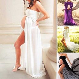 Summer Women Photography Props Dresses Pregnant Off Shoulder Dress Shoulderless Maternity Clothings Y0924