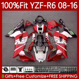 Injection Fairings For YAMAHA YZF-R6 YZF R6 600 R 6 YZF-600 YZFR6 08 09 10 11 12 2013 2014 2015 2016 99No.155 YZF600 2008 2009 2010 2011 2012 13 14 15 16 OEM Body White red