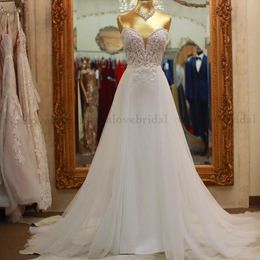 Princess Wedding Dress Mermaid With Detachable Train Sweetheart Appliques Lace Wedding Gown Bride Dress 2021 Vestido De Noiva