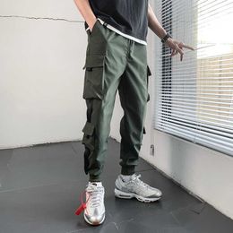 2020 Ankle Length Men Pants Streetwear Sweatpants Elasticated Waistband Drawstring Casual Trousers Y0927