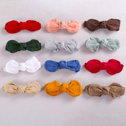 baby girls top knotted headband Infant hair accessories rabbit bunny ear bows newborn Cotton Turban Toddler Photo Props