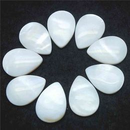 30PCS White Shell Cabochons Mother Of Pearl Loose Beads NO Hole Teardrop Shape 13x18MM 18X25MM DIY Jewelry Accessories