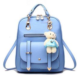 HBP Non- Women's bag goods ins women's backpack schoolbag Japanese and Korean leisure college wind bear puppet pendant 5 sport.0018 FW9O