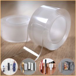 multi-purpose nano double-sided tape Waterproof clear adhesive paste 1 2 3 5 m suitable for kitchen bathroom home trim reusable Storage finishing building