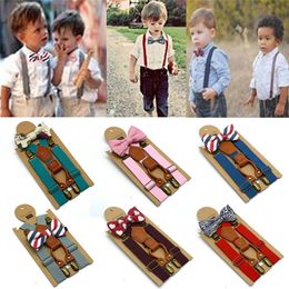 Kids Suspenders Fashion Children Bow Tie Set Boys Braces Girls Luxury Adjustable Suspenders Wedding Ties Accessories