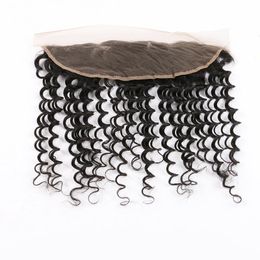 13X4 Lace Frontal HD Transparent Lace Virgin Brazilian Remy Human Hair Straight Body Wave Deep Extensions