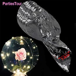 25pcs 20inch 7.5cm Wide Mouce Transparent Bobo Ballons Rose Bubble Balloon Bouquet Birthday Party Valentine's day Wedding Globos 210610