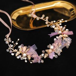 Hair Clips & Barrettes Headdress Coloured Crystal Braided HairBand Jewellery Banquet Performance Daily Princess Dress Accessories For Women