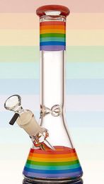 Vintage Quality 10inch colorful Glass Bong Water SMOKING pipe can put customer logo by DHL UPS