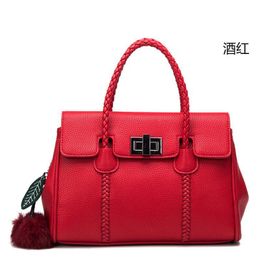 Wholesale Leather Genuine Litchi Grain Handbag Single Shoulder Span Ma'am Bag A Wrist Cowhide Woman Package