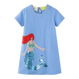 Jumping Metres Top Brand Cotton Children Animals Clothes Princess Girls Dress for Summer Kids Party Gift Baby Wear 210529