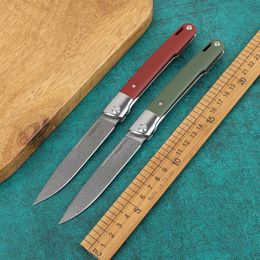 dragon folding knife UK - Fat Dragon - Damascus Folding Knife, G10 Handle, for Outdoor Hiking, Camping, Hunting, Fruit, EDC Tools