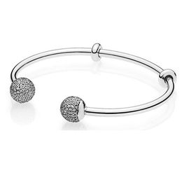 NEW 2021 100% 925 Sterling Silver Diamond Bracelet Fit DIY Original Fshion Jewellery Gift121212