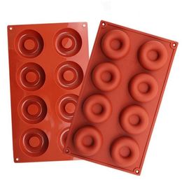 By Dhl 50pcs 8\18-Cavity Donut Doughnut Baking Mold Cake Chocolate Candy Soap Silicone Mould Wholesale