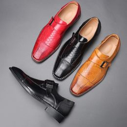 Men's Leather Formal Shoes Luxury Business Casual Brogue Shoes Winter Wedding Fashion Trend Shoes For Men Brown Oxfords