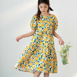 Fashion Girls Floral Dress Mommy and Daughter Dresses 2021 New Summer Baby Children Clothes Puff Sleeve Teen Kids Clothing,#6129 Q0716