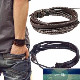 Leather Wrap Braided Wristband Cuff Punk Men Women Hot Surfer Bracelet Bangle Couples Bohemia Jewelry