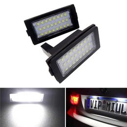 JIUWAN 2Pcs 12v 6000k Car Led Number Licence Plate Light For BMW E38 1995-2001 24 SMD White Led Licence Plate Light Lamp Bulb