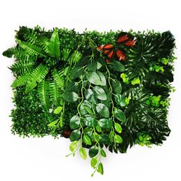 Artificial Plant Lawn DIY Background Wall Simulation Grass Leaf Panel Green Decoration Hanging 210624