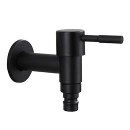 European Retro Black Stainless Steel Laundry Faucet Bathroom Toilet Accesorries G1/2 Single Hole Cold Water Taps