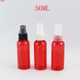 50ML Red Round Shoulder Plastic Bottle , 50CC Empty Cosmetic Container Toner / Water Protable Travel Packaging Bottlegoods