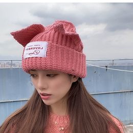 2020 Winter Skullies Cute fox Crochet Knitted Costume Beanie Hats Pography Prop Party Women Gift Hip-hop Cap