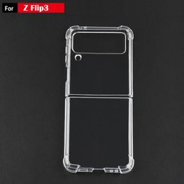 Ultra Slim Crystal Soft TPU Cases Reinforced Corners Shock Absorption Air Cushion Shockproof Protection Clear Cover For Samsung Galaxy Z Flip 3 5G Flip3