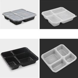 4 compartments Take Out Containers grade PP food packing boxes high quality disposable bento box for Hotel sea way GWD11629
