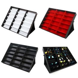 18 Grids Modern Foldable Eyeglass Storage Box Sunglasses Eye Glasses Case Display Stand Holder Wardrobe Organizer 210922