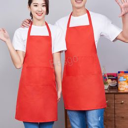 Household Cleaning Solid Color Apron Kitchen Cooking Baking Adult Aprons Home Women Nylon Pure Colors DIY Custom BH4618 TQQ