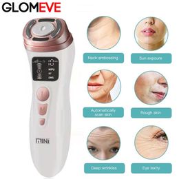 Mini HIFU Machine Ultrasound RF EMS Microcurrent LED light therapy Face Lifting Tightening Anti Wrinkle Skin Care Product 220114