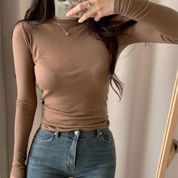 Women's T-Shirt 2022 Product Autumn Thin Tight Top Long-sleeved Slim Sexy Slimming Bottoming Shirt