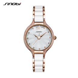 Sinobi Fashion Women's Watches Elegant Luxury Diamond Bracelet Watches Ladies Quartz Wristwatch Clock Reloj Mujer Gift Dropship Q0524