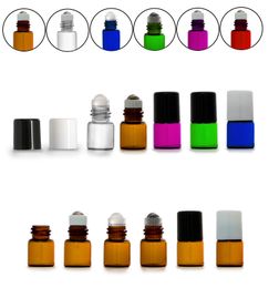 1ml Small Glass Colourful Roller Bottle Fragrance Perfume s Refillable & Portable Roll On 1000pcs/lot
