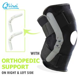 Professional Sports Safety Knee Support Brace Stabilizer with Inner Flexible Hinge Knee Pad Guard Breathable Protector Strap Q0913