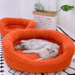 Cat Bed Winter Warm Dog For Small Dogs Thickened Soft Windshield Beds & Furniture