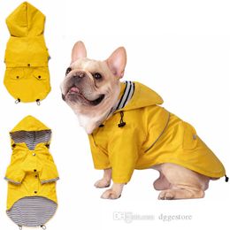 Yellow Dogs Raincoat Stylish Premium Dog Apparel Small Dog Raincoats Waterproof Zip Up Pockets Rain Water Resistant Adjustable Drawstring Puppy Hoodies XXXL A180