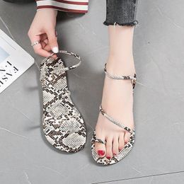 Plus Size Summer Women Flat Heels Sandals Fashion Casual Woman Desgin Luxury Slippers Leopard Ladies Footwear Shoes