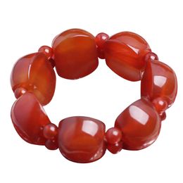 free rosary beads UK - Free shipping Natural jade Natural Wrapped Agate Bracelet for men women Red Chalcedony Bracelet Beads Rosary Beads