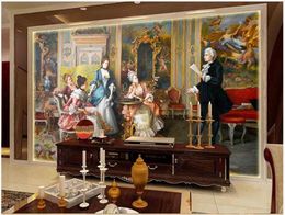 Custom photo wallpaper 3d murals wallpapers European palace figures oil painting background wall papers decoration painting