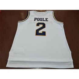 Vintage 21ss Michigan Wolverines J. Poole #2 College Real embroidery jersey Size S-4XL or custom any name or number jersey