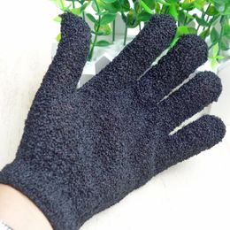 2021 Black five-finger shape Exfoliating Bath Glove Five fingers Bath Gloves Intrafamilial Black Gloves Home Bath Supplies